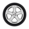 Black rubber car wheel, tyre, tire with star disk