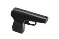 Black rubber dummy gun isolate on a white background. Dummy weapons for training in self-defense. Fake guns made from rubber For