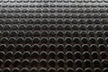 Black rubber floor with dots, non-slip matting in industrial setting Royalty Free Stock Photo