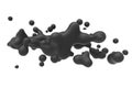 Black rubber metaballs abstract background.