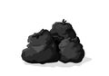 Black rubbish bags. Vector illustration