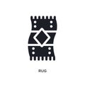 black rug isolated vector icon. simple element illustration from furniture & household concept vector icons. rug editable black