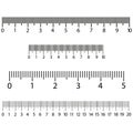 Black ruler scale. Graphic element. Vector illustration. stock image.