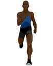 Black runner runs