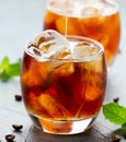 Black Russian cocktail with with vodka and coffee liquor