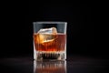 black russian, pristine glass edges, dark background