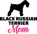 Black Russian Terrier mom silhouette