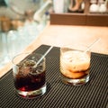 Black russian and white russian cocktails