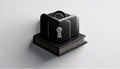 Black Safe Box with Keyhole on White Background Royalty Free Stock Photo