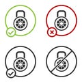 Black Safe combination lock icon isolated on white background. Combination padlock. Security, safety, protection Royalty Free Stock Photo