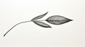 black sage leaf drawing Royalty Free Stock Photo