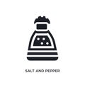 black salt and pepper shakers isolated vector icon. simple element illustration from furniture and household concept vector icons Royalty Free Stock Photo