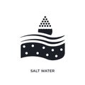 black salt water isolated vector icon. simple element illustration from nautical concept vector icons. salt water editable logo