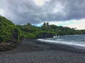 Black sand beach in maui Royalty Free Stock Photo