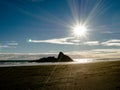 Karekare beach close to Auckland, New Zealand Royalty Free Stock Photo