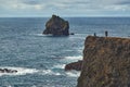 The black sand beach of reykjanesviti lighthouse in south of Iceland