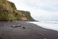 Black sand beach on a volcanic island