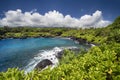 Black sand beach,Waianapanapa state park. Maui, Hawaii Royalty Free Stock Photo