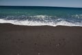 Black sand beach of Santorini island