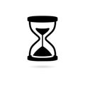 Black Sand clock timer icon or logo, Vintage hourglass, sandglass timer or clock