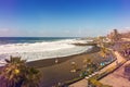 Black sand Jardin beach in Puerto de la Cruz. Tenerife