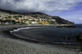 A black sand volcanic beach