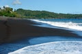 Black sand volcanic beach Royalty Free Stock Photo