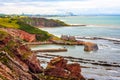 Berwickshire Coastal Path, view on the Cove Bay, Scotland, UK Royalty Free Stock Photo