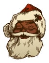 Black Santa Claus face laughing