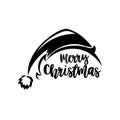 Black santa claus hat vector illustration. Royalty Free Stock Photo