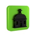 Black Santorini building icon isolated on transparent background. Traditional Greek white houses with blue roofs