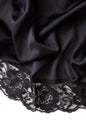 Black satin with lace border