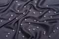 Black satin with pearls Royalty Free Stock Photo