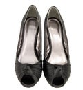 Black satin shoes Royalty Free Stock Photo