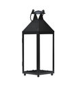 Black scandinavian style lantern isolated on white