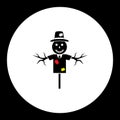 Black scarecrow farm bogey black icon eps10 Royalty Free Stock Photo