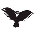 Black scary bird icon, simple style