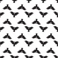 Black scary bird pattern seamless vector