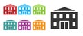 Black School building icon isolated on white background. Set icons colorful. Vector Illustration Royalty Free Stock Photo
