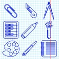 Black school goods icons. Part 2 Royalty Free Stock Photo