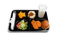 A black school lunch tray on a white background Royalty Free Stock Photo