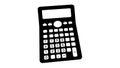 Black scientific calculator with digital display and numeric keypad on white technology Royalty Free Stock Photo
