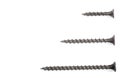 Black screws isolated on white background with copy space for your text. Top view. Royalty Free Stock Photo