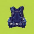 And black scuba diving buoyancy compensator device BCD against a light Royalty Free Stock Photo
