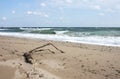 Black Sea beach at Eforie - RAW format Royalty Free Stock Photo