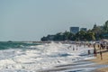 Black Sea beach on a stormy day Royalty Free Stock Photo