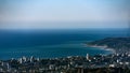 Black Sea and bright blue sky. View from Akhun mountain. Sochi, Russia Royalty Free Stock Photo