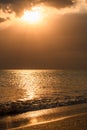 Black Sea coast during golden sunset. Royalty Free Stock Photo