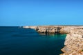 Black sea coastline with cliffs, rocks, turquoise waves and sea foam. Breathtaking, scenery landscape in Crimea Royalty Free Stock Photo