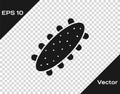 Black Sea cucumber icon isolated on transparent background. Marine food. Vector. Royalty Free Stock Photo